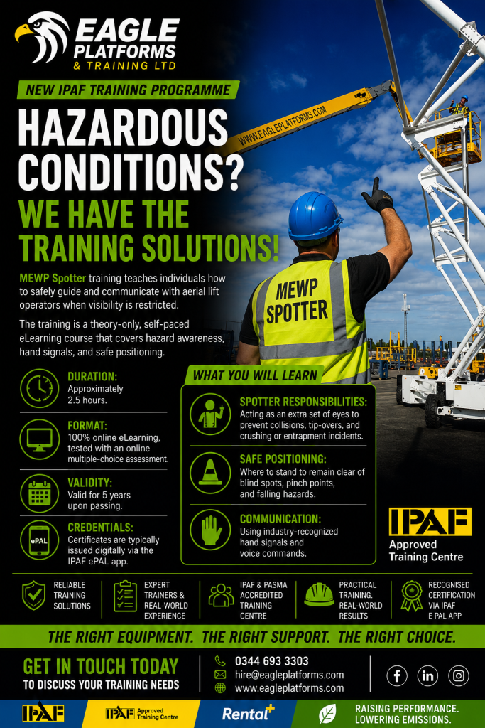 New IPAF Training Programme | MEWP Spotter training - Eagle Platforms ...